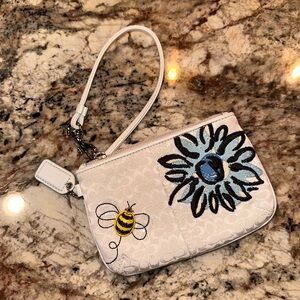 Coach wristlet wallet with Bee and flower